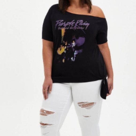 TORRID OFF-SHOULDER TEE WITH SIDE TIE - NWT - SIZE 6 OR 30W - Picture 5 of 6